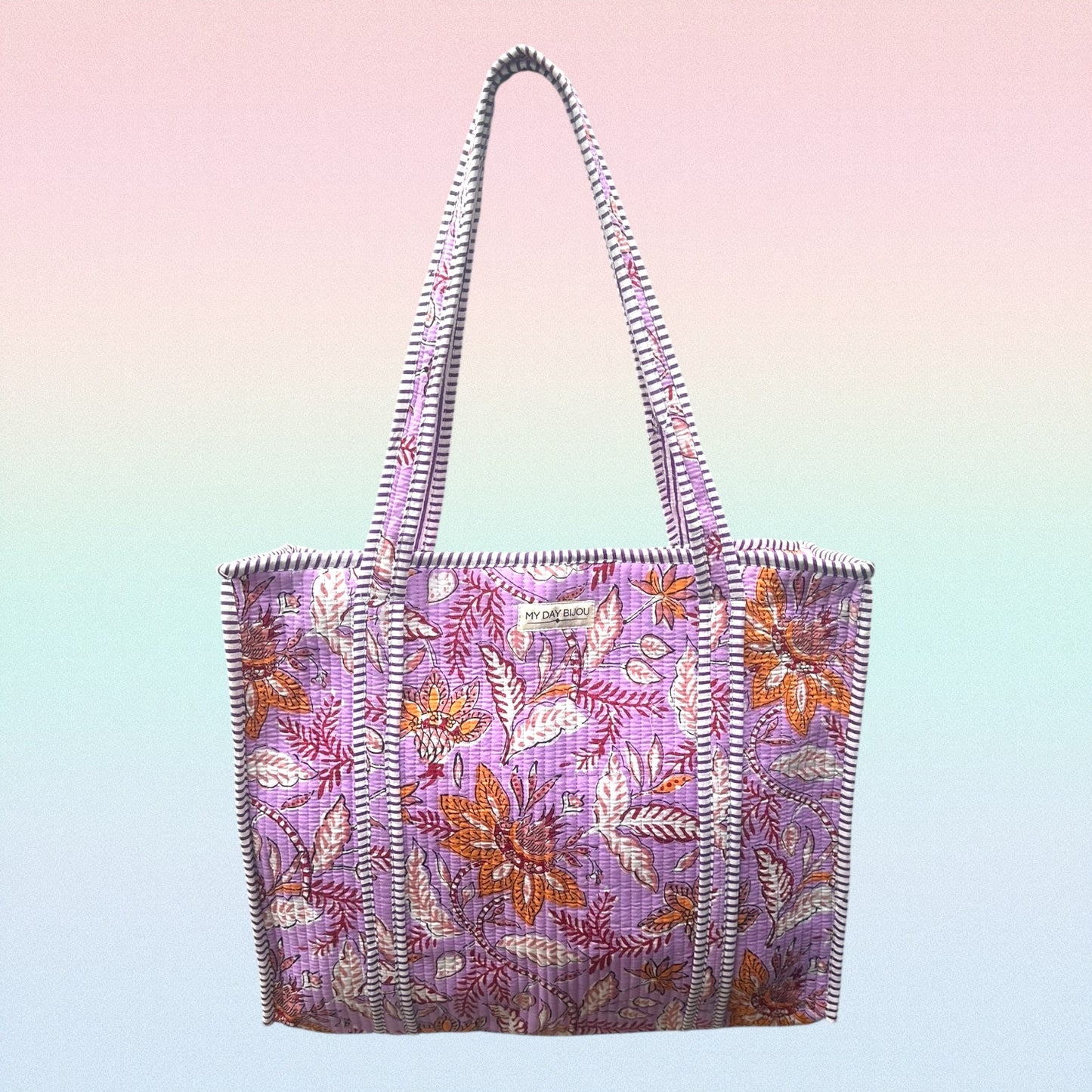 Totebag with zipp Iris purple