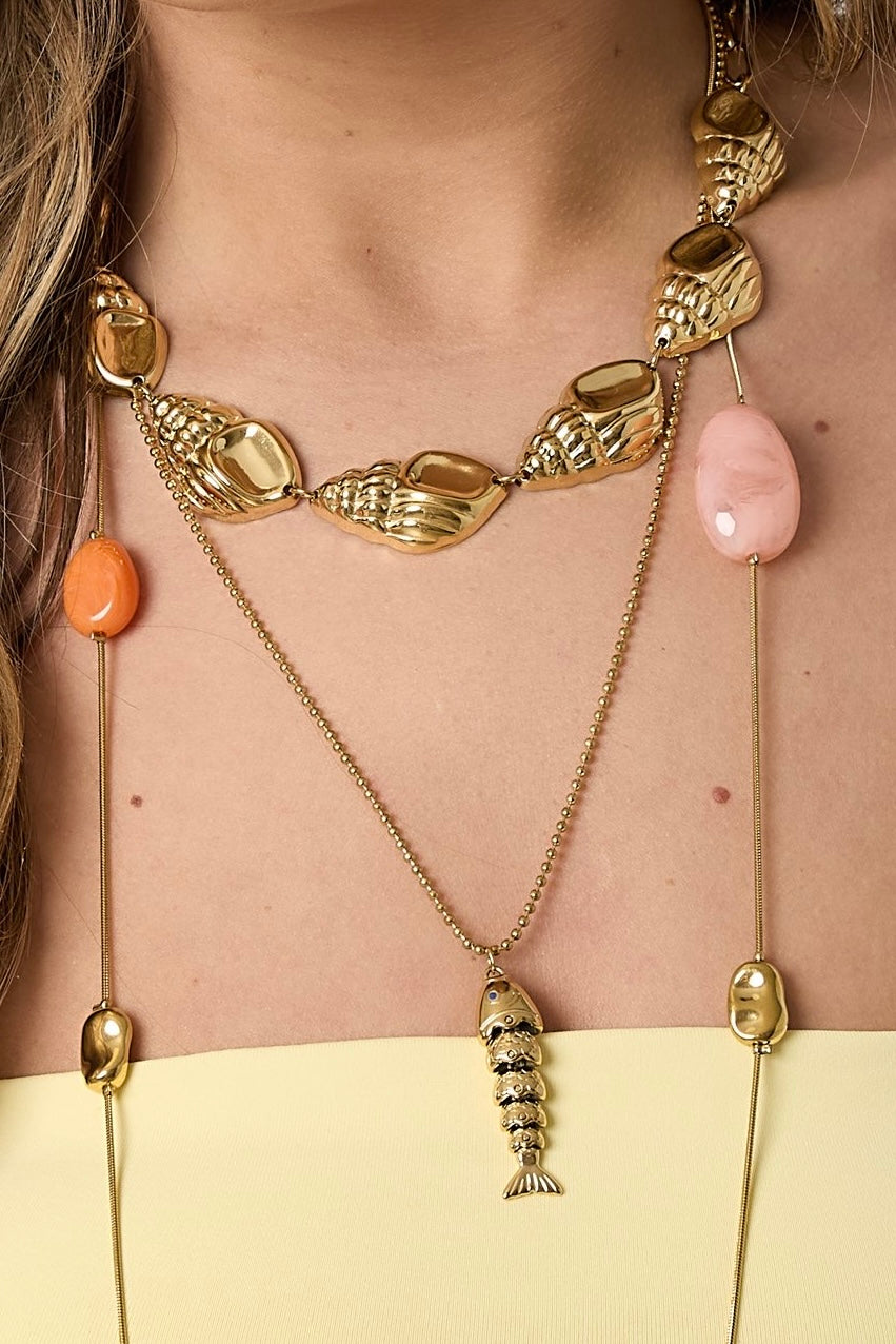 Statement ketting met grote schelpen