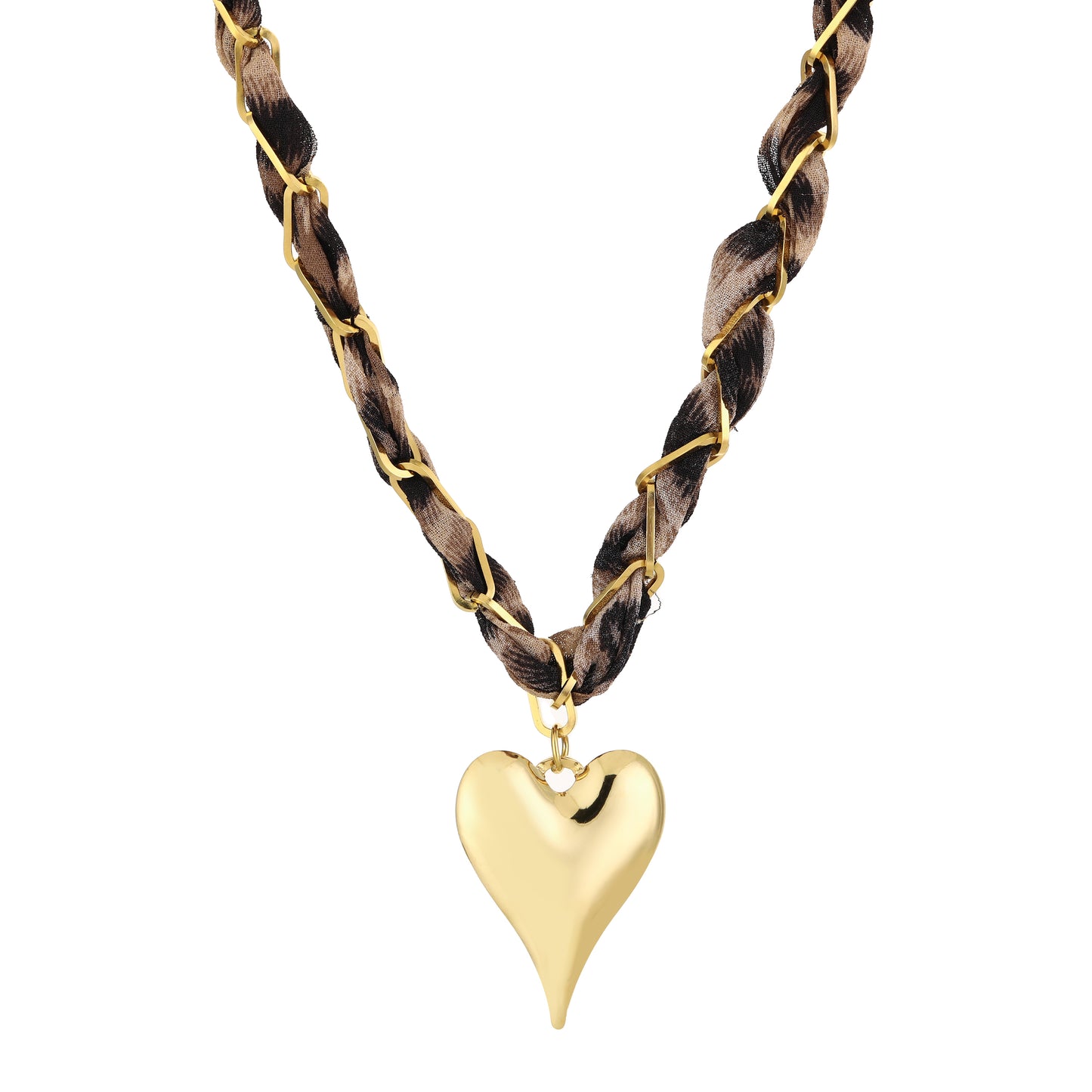 Stof/Steel ketting HART, Leopard