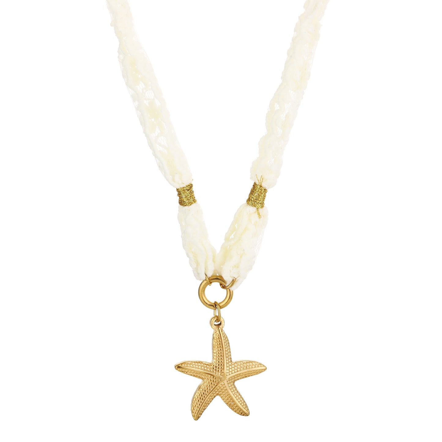 Kanten ketting met zeester
