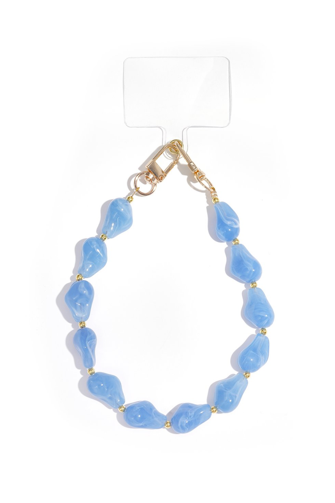 Telefoon koord acryl steen - Baby Blauw