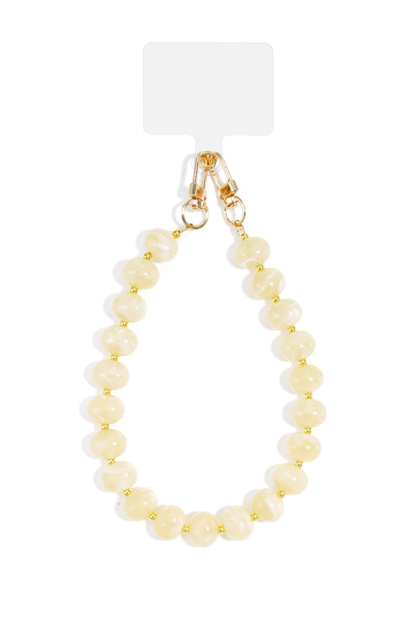 Telefoon koord acryl ronde steen - Abrikoos