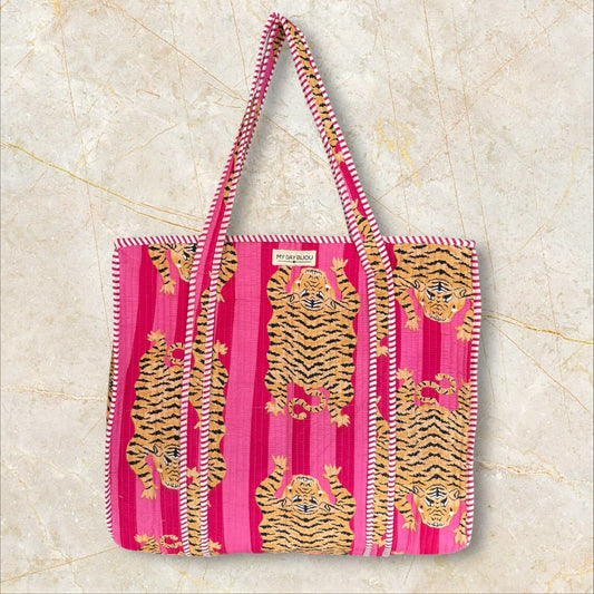 Tote with zipp tiger Pink/Pink