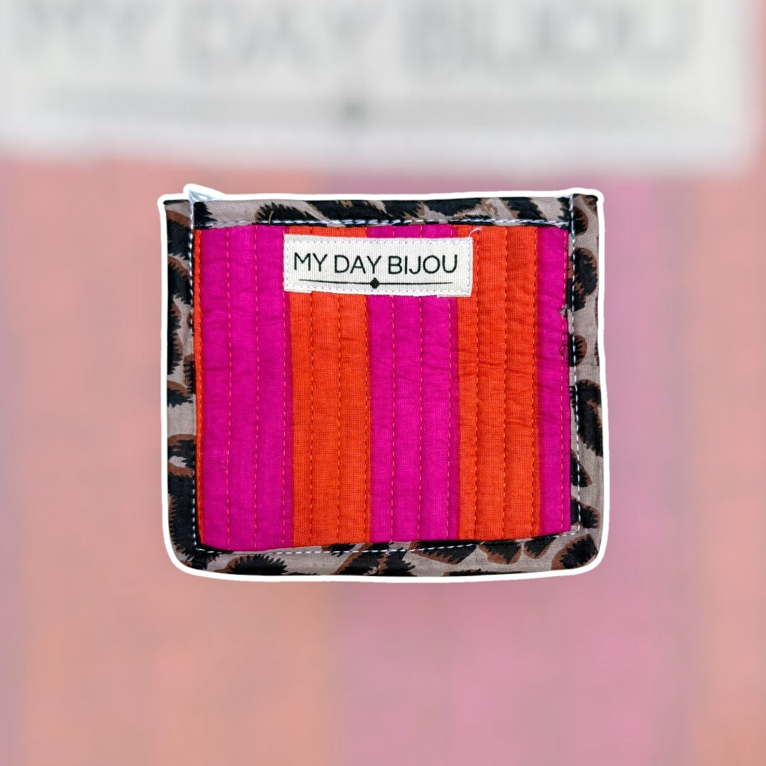 Portemonneetje Safari chic Oranje/Roze