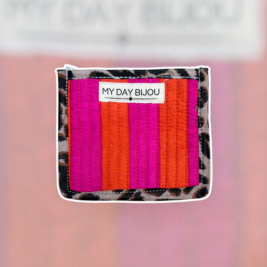 Portemonneetje Safari chic Oranje/Roze
