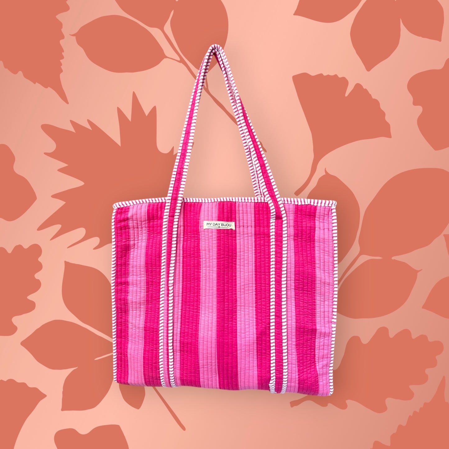 Tote with zipp Loesje pink-pink