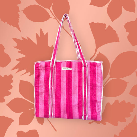 Tote with zipp Loesje pink-pink