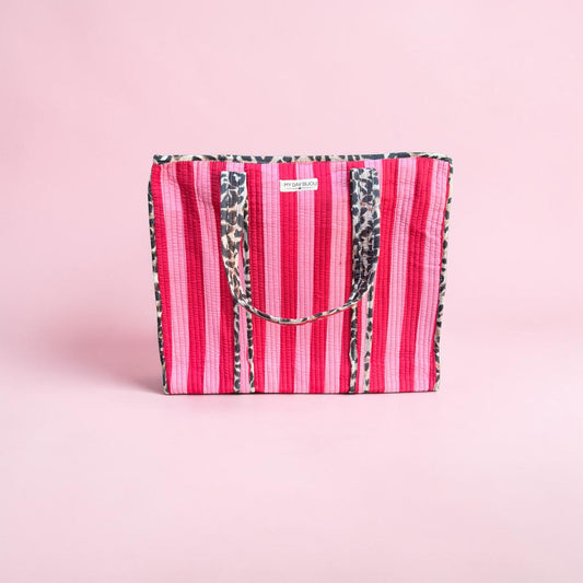 Totebag Safari Chic roze/rood