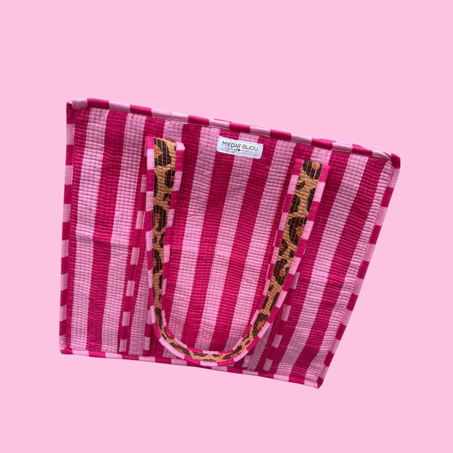 Tote with zipp loesje pink/pink with caramel Leopard