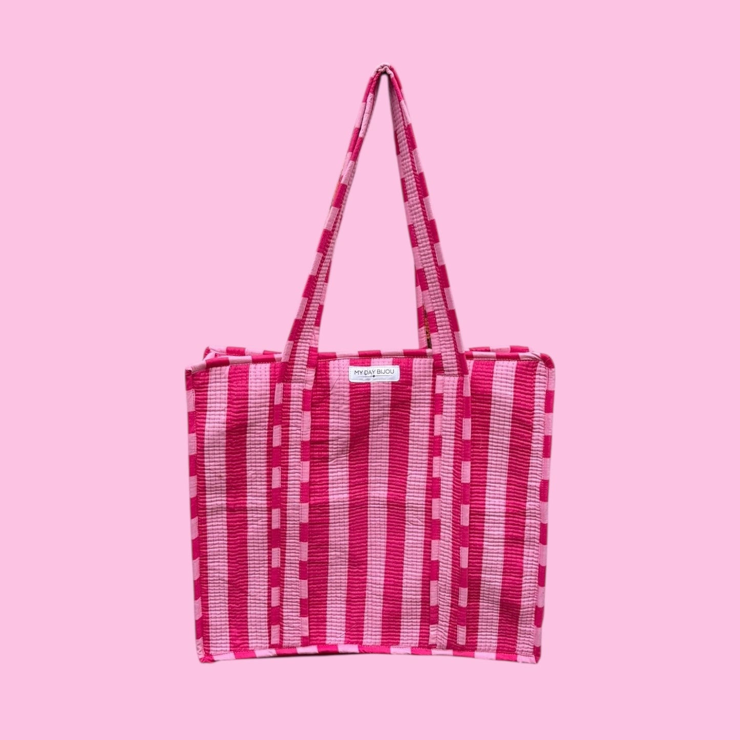 Tote with zipp loesje pink/pink with caramel Leopard