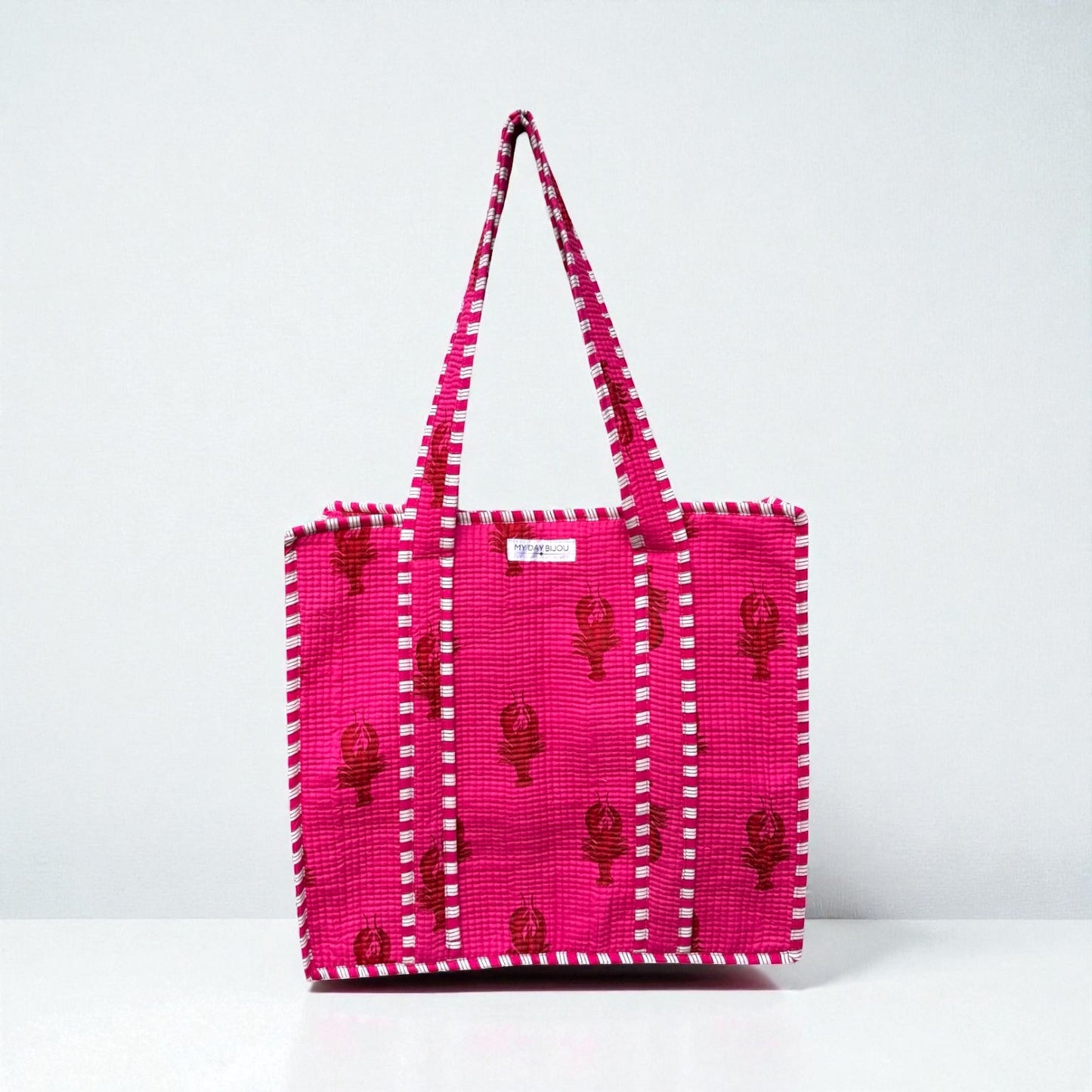 Tote with zipp Lola pink-red
