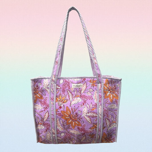Totebag with zipp Iris purple