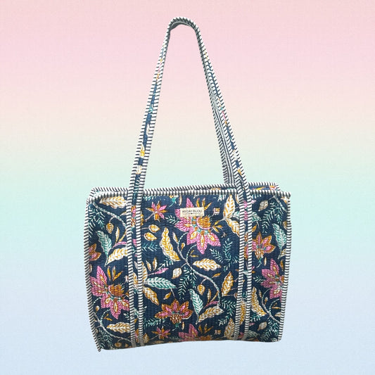 Totebag with zipp Iris Navy