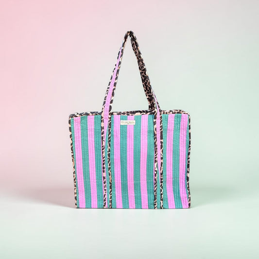 Totebag Safari Chic groen/roze