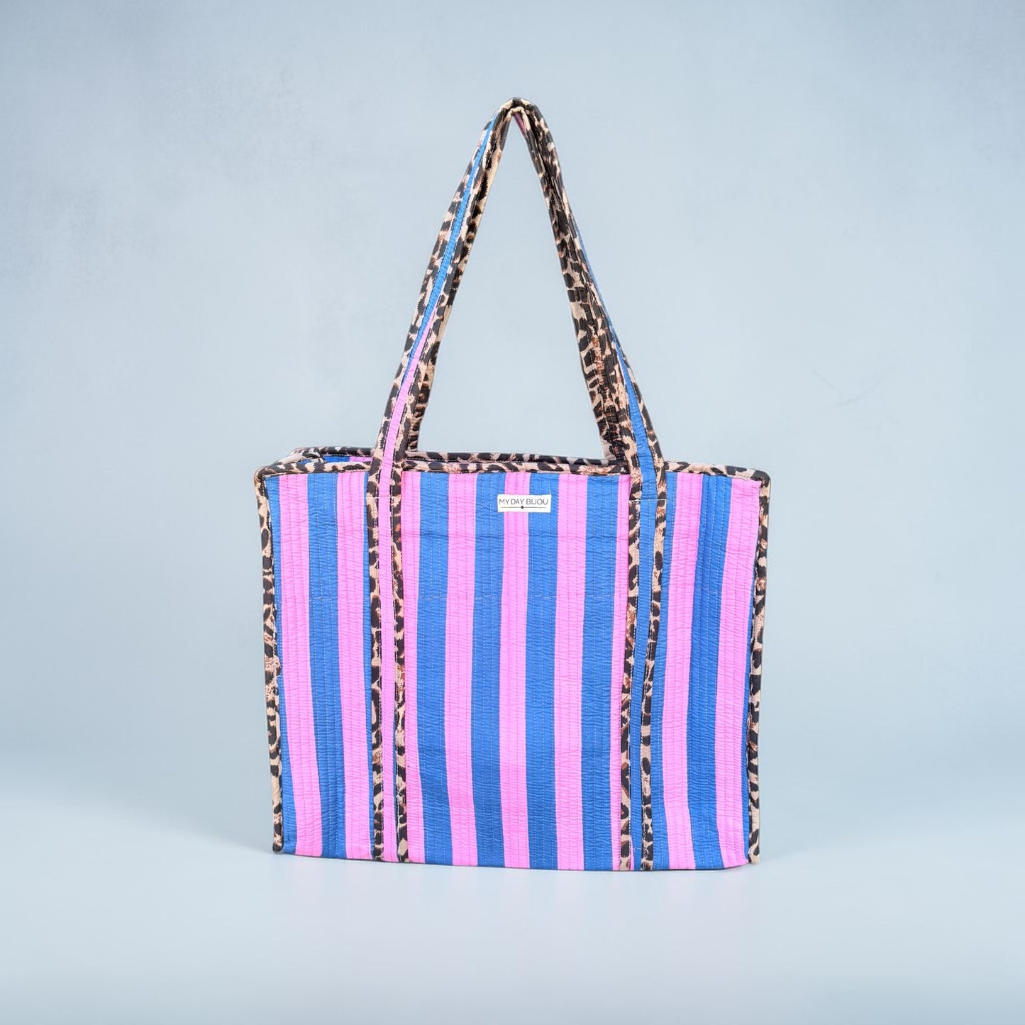 Totebag Safari Chic blauw/roze