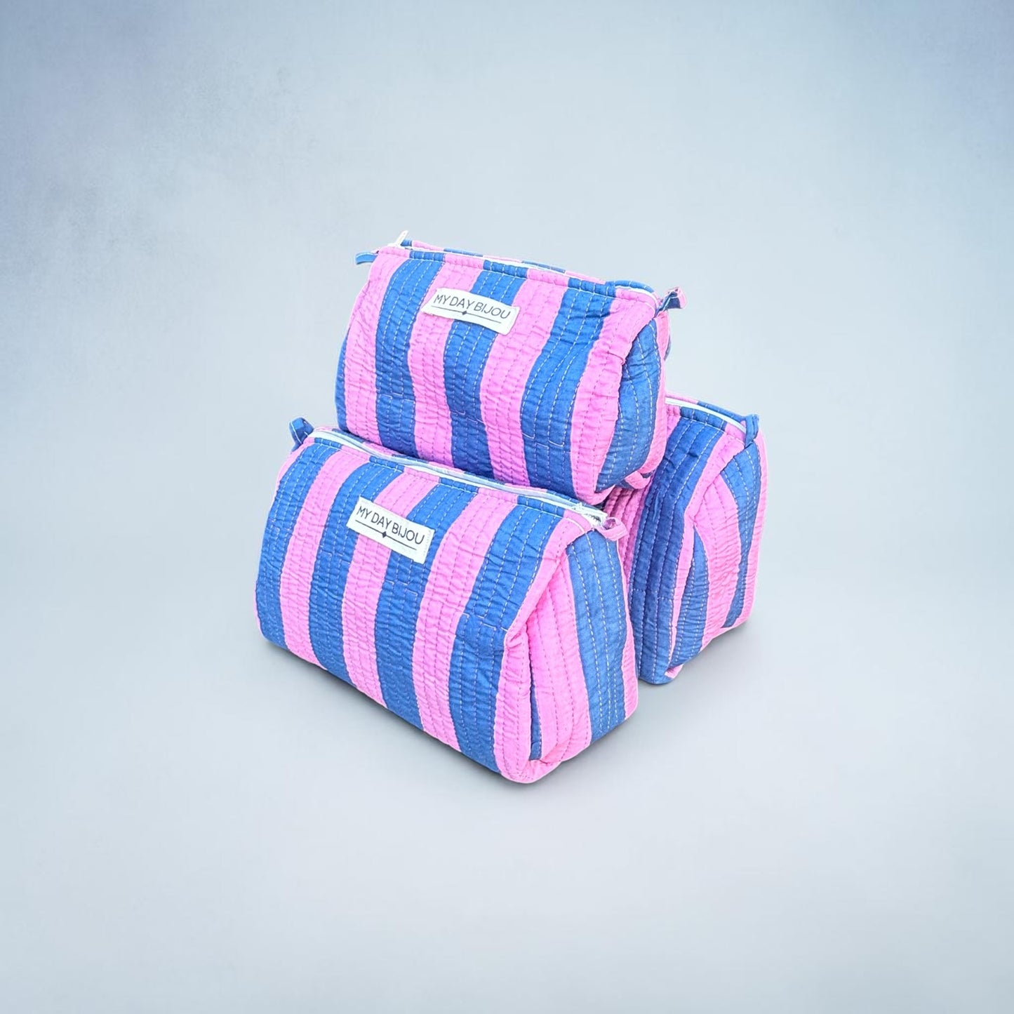 Toilettas Safari Chic blauw/roze