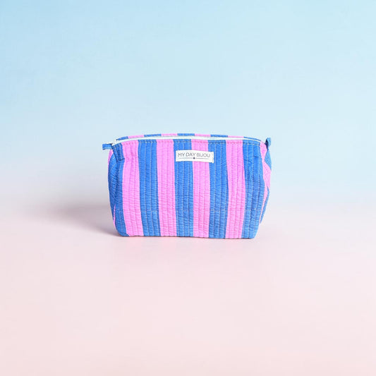Toilettas Safari Chic blauw/roze