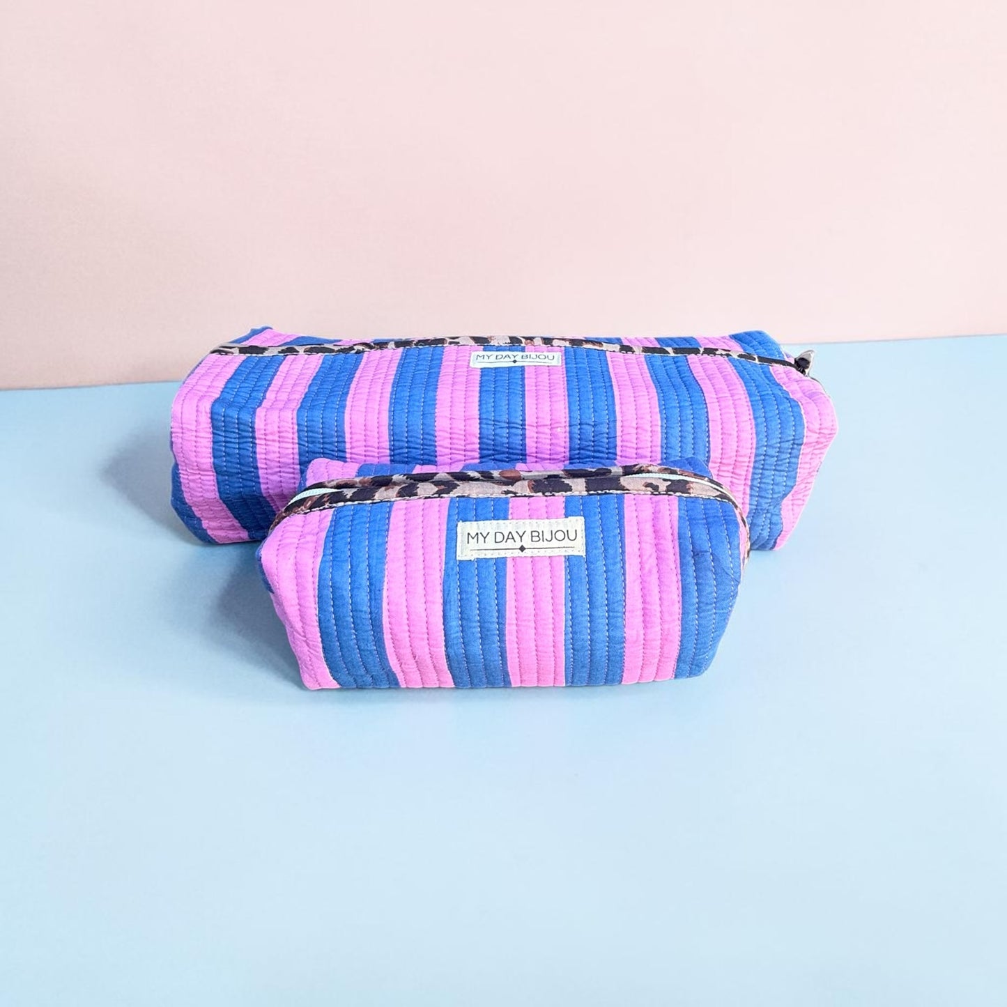 Etui Safari Chic blauw/roze