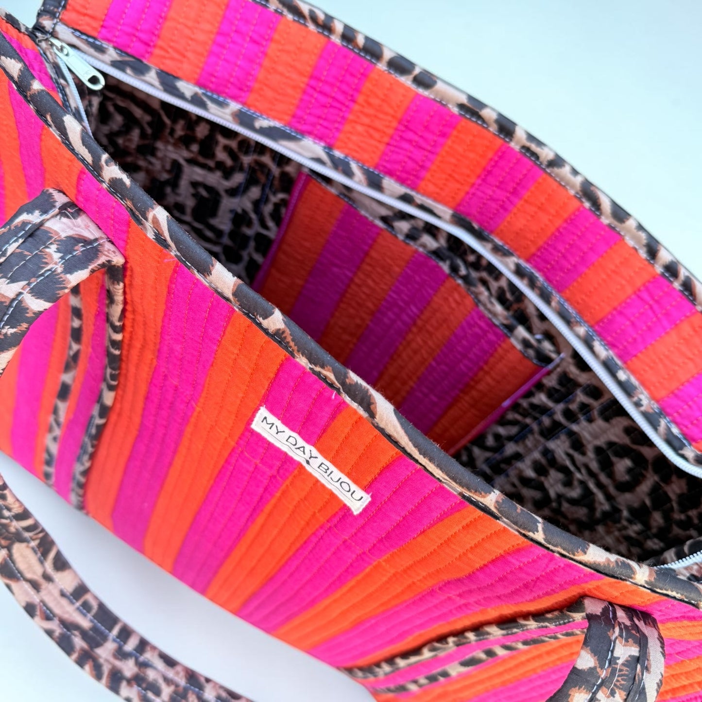 Totebag Safari Chic oranje/roze