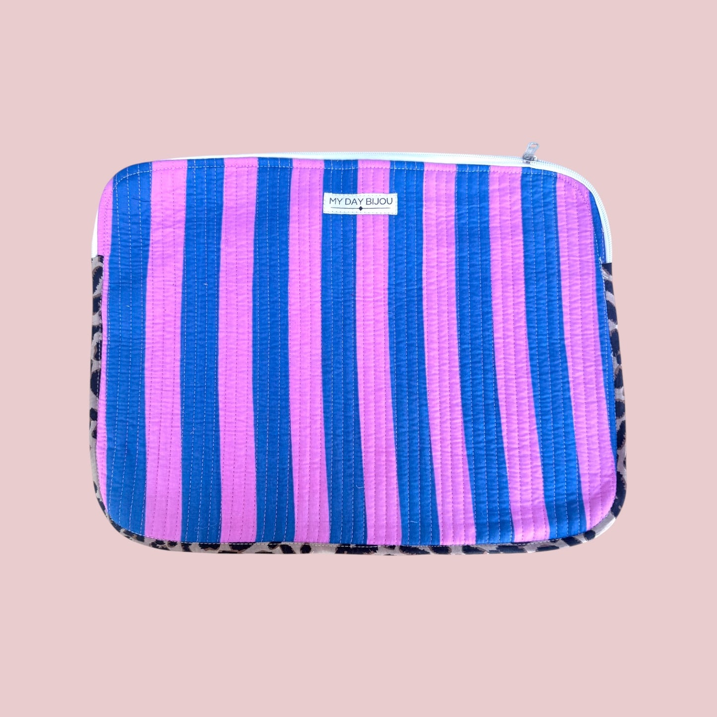 Laptophoes Safari Chic blauw/roze