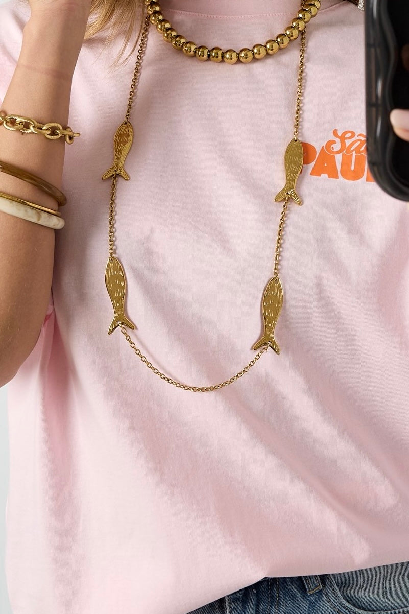 Lange ketting met visjes