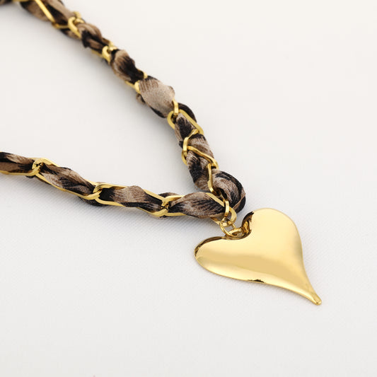 Stof/Steel ketting HART, Leopard