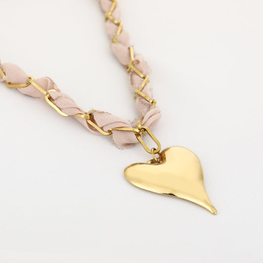Stof/Steel ketting HART, Khaki