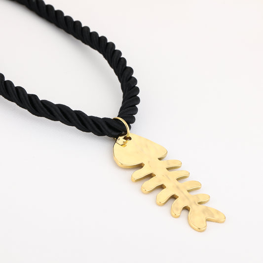 Touw ketting visgraat, Zwart