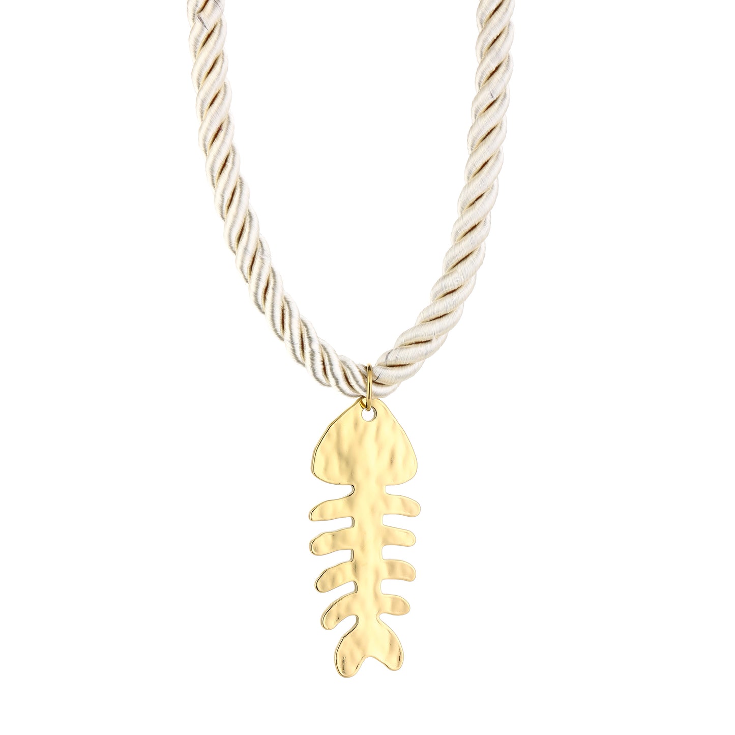 Touw ketting visgraat, Beige