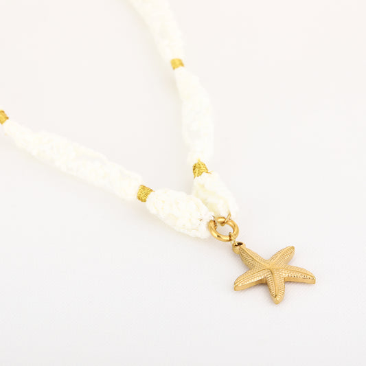 Kanten ketting met zeester