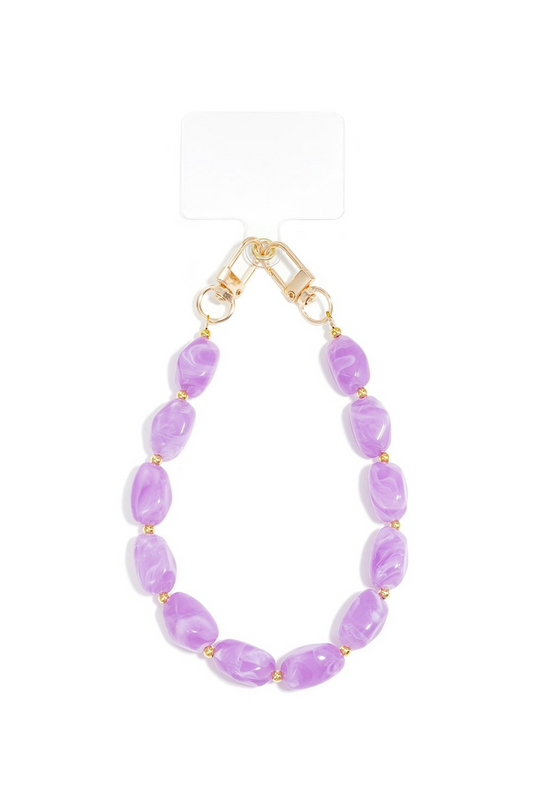 Telefoon koord acryl steen - Lila