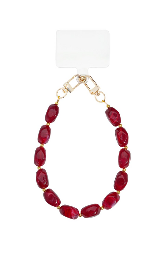 Telefoon koord acryl steen - Rood