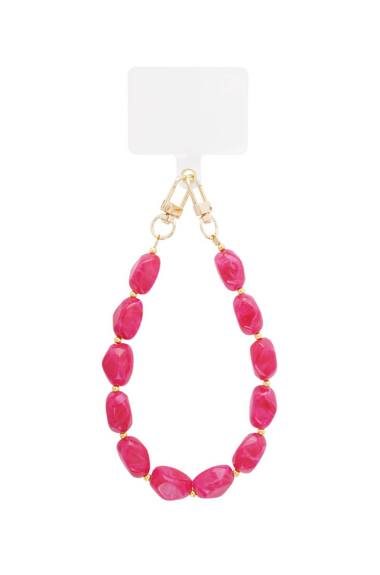 Telefoon koord acryl steen - Diep Roze