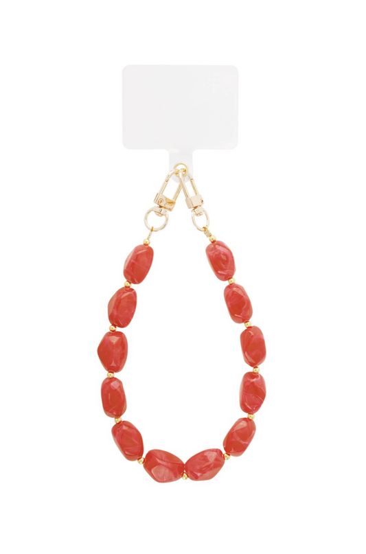 Telefoon koord acryl steen - Oranje