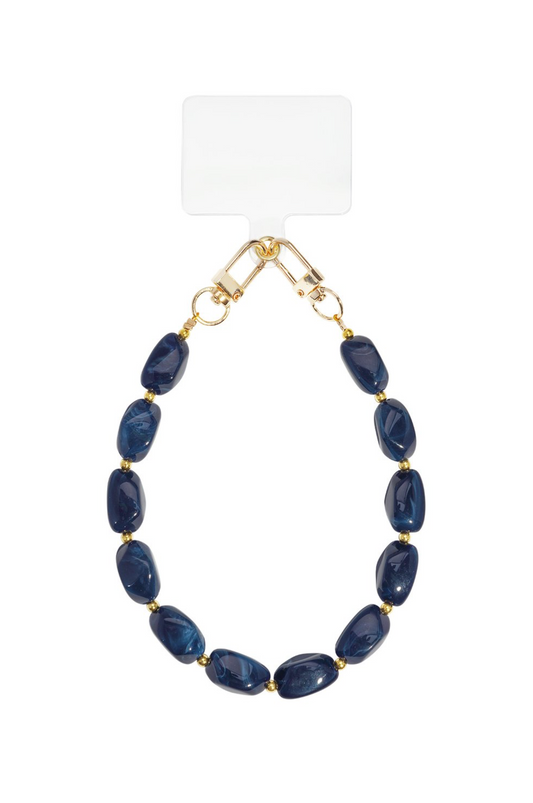 Telefoon koord acryl steen - Donker Blauw