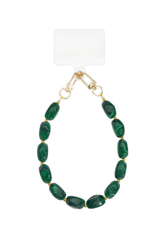 Telefoon koord acryl steen - Donker Groen