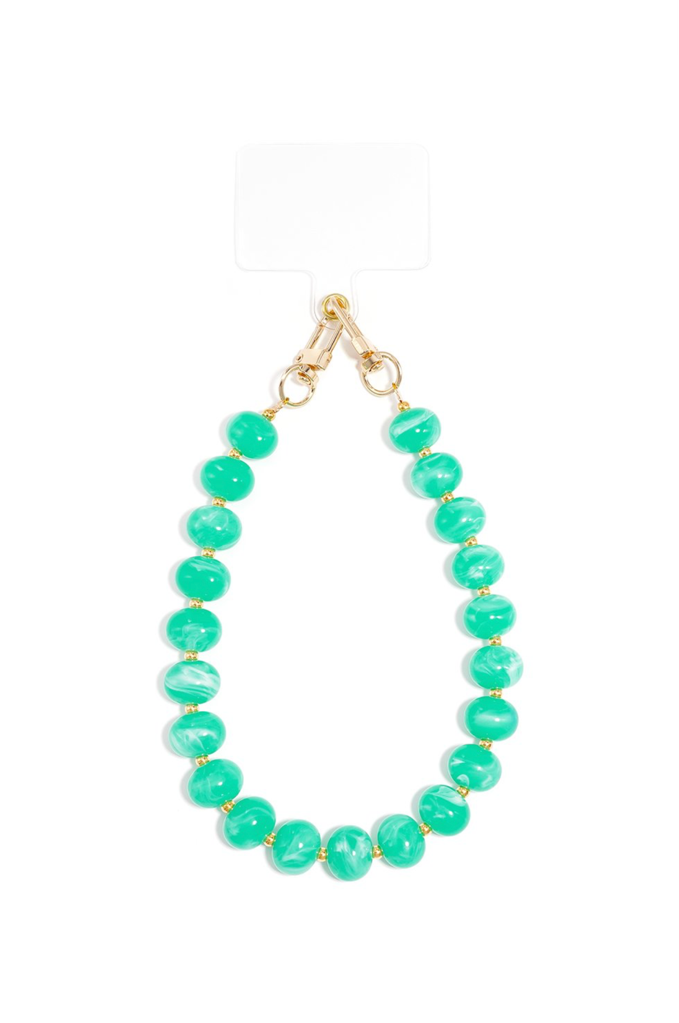 Telefoon koord acryl ronde steen - Groen