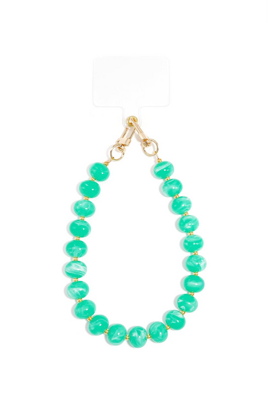 Telefoon koord acryl ronde steen - Groen