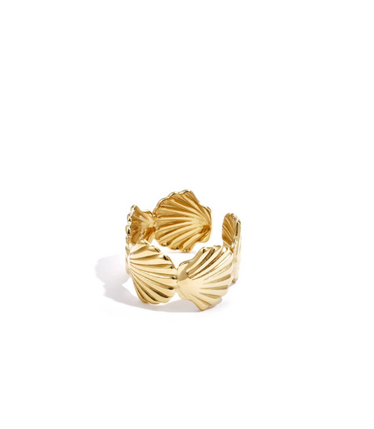 Shell ring goud
